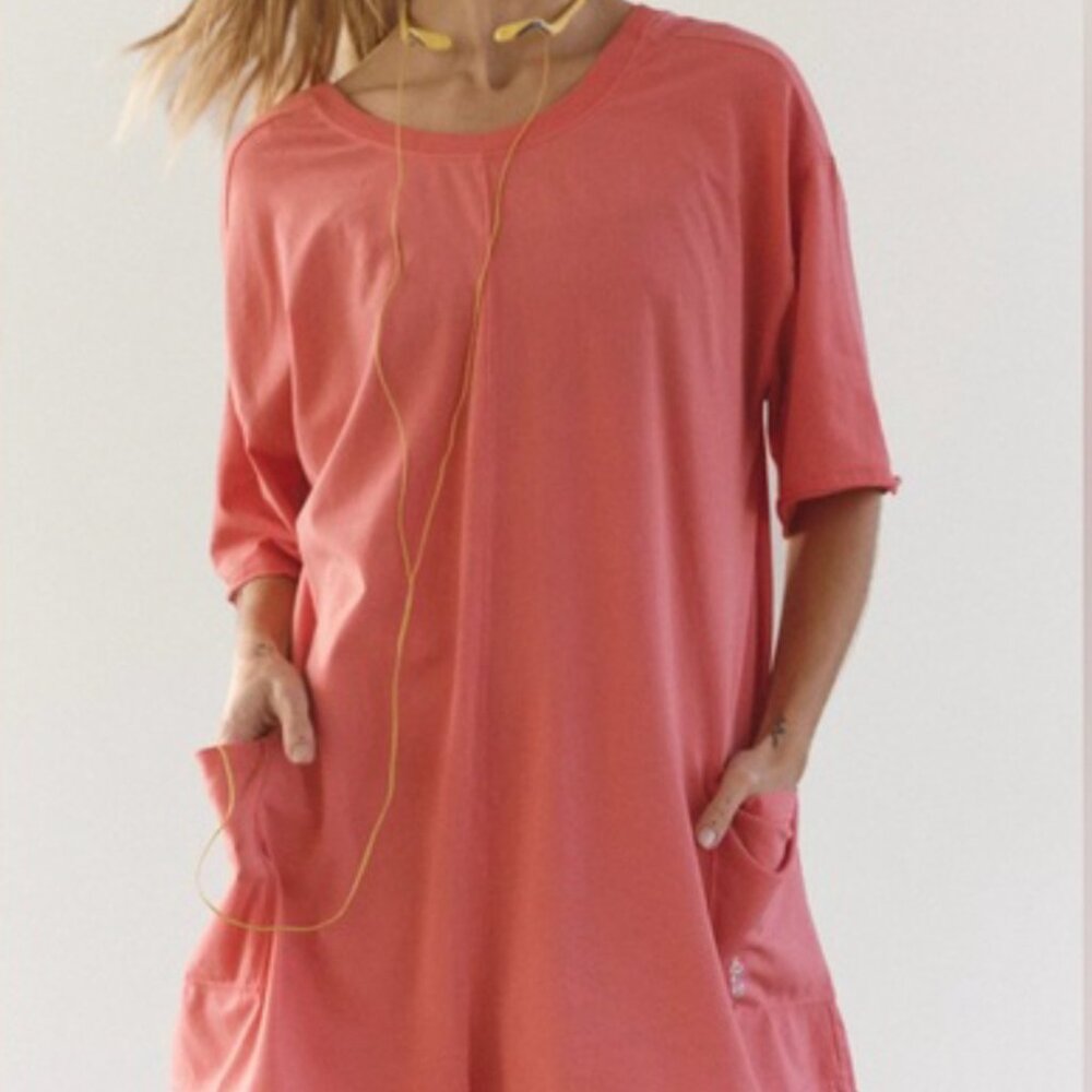 Free People Movement Women's Hot Shot Tee Romper in Hibiscus NWT
